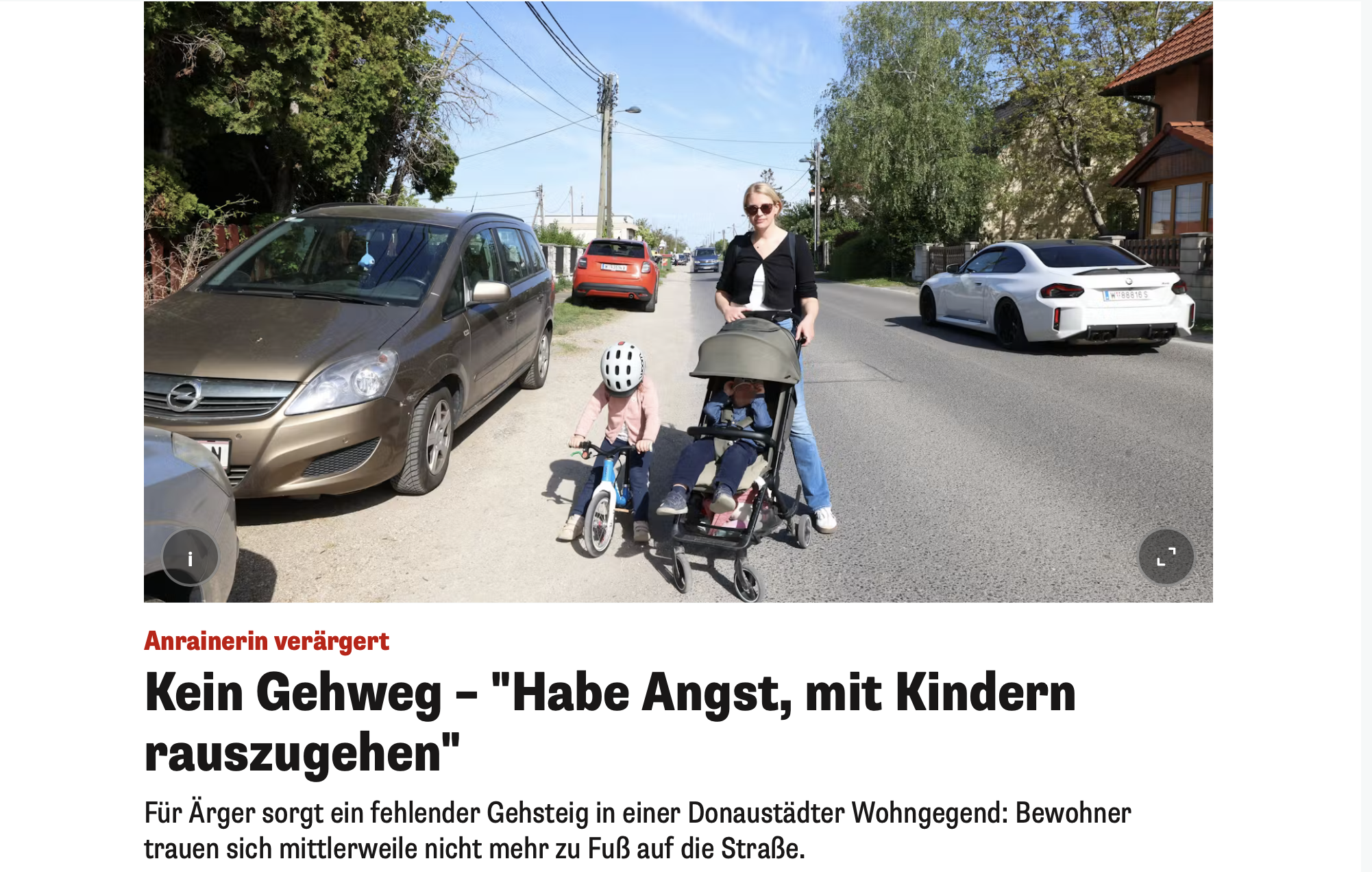 Screenshot heute.at: Behördenantwort zu Gehsteig-Verpflichtung